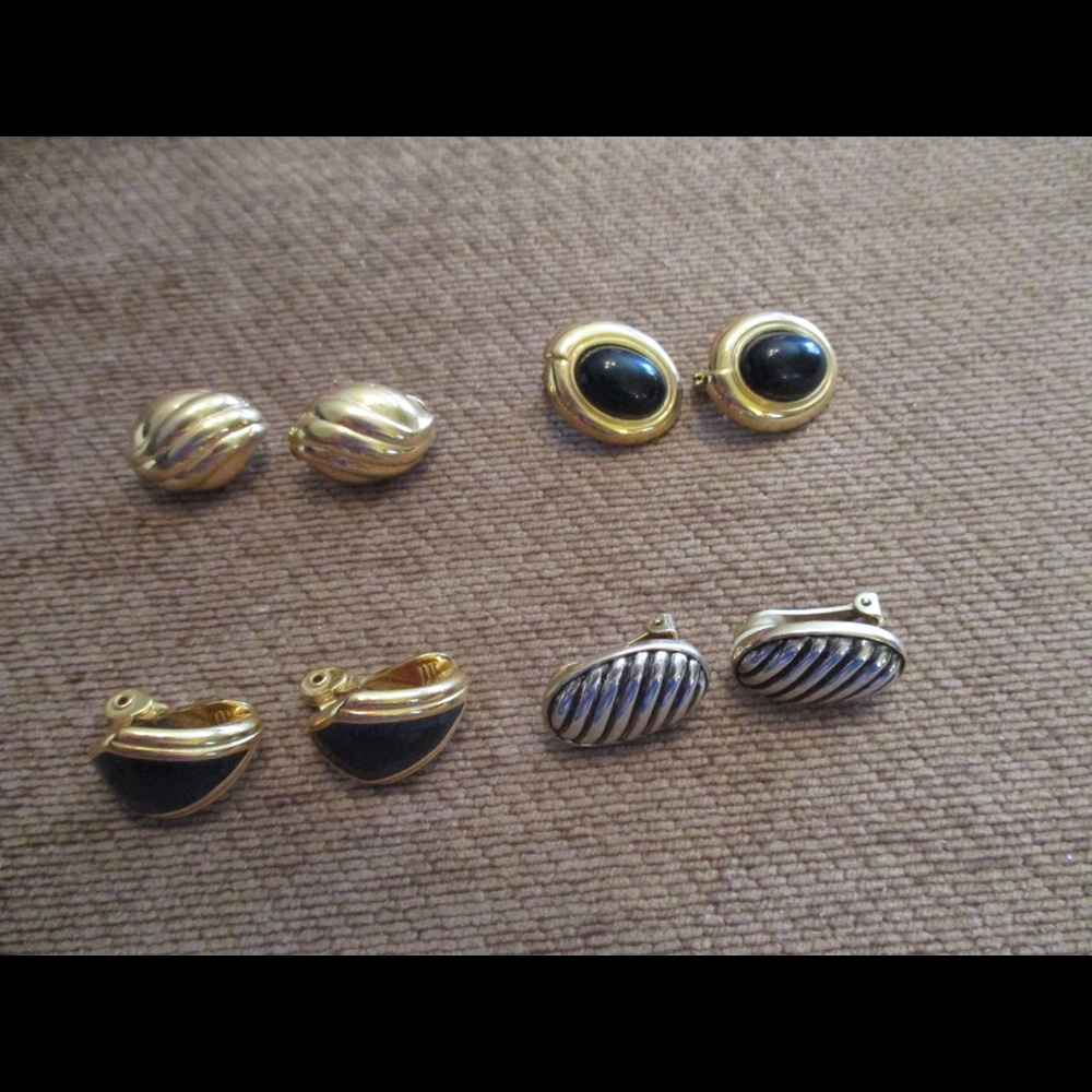 Clip earrings 4 pairs